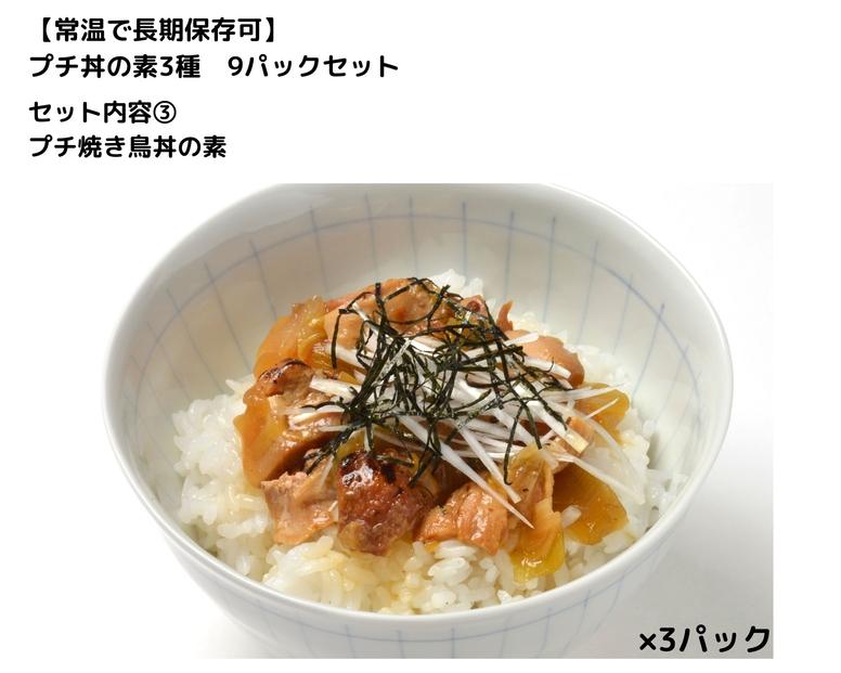 【常温で3年保存可】 プチ丼の素3種  9パックセット