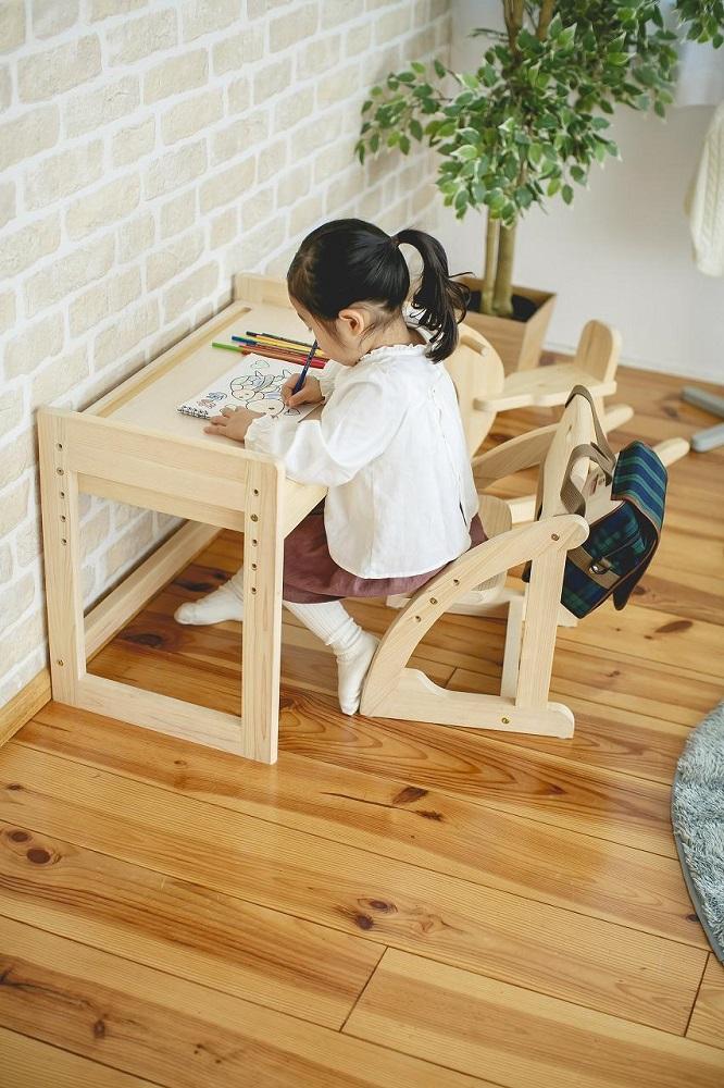檜のおもちゃ　IKONIH　キッズデスク＆チェア セット