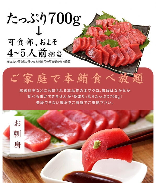【定期便/計12回】本マグロ訳あり赤身700g（計16.8kg）【DG011-t12】|いわき市 ふるさと納税 株式会社東日本貿易 鮪 本鮪 本まぐろ マグロ 大トロ 大とろ トロ とろ 刺し身 さしみ さかな 海鮮 寿司 解凍レシピ付 【定期便/計12回】