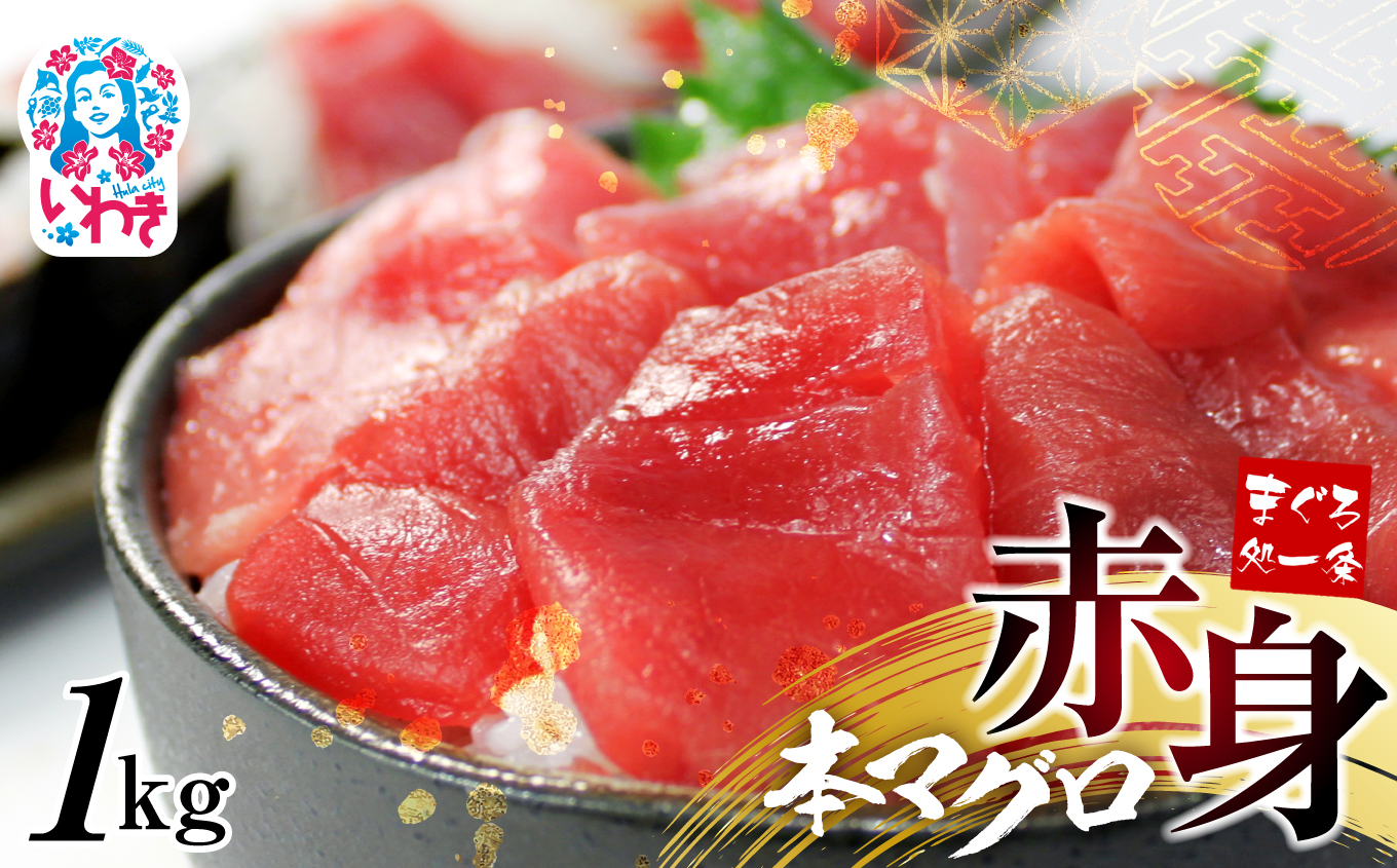 【単品】本マグロ赤身1kg　解凍レシピ付　1サクずつ真空包装 【単品】