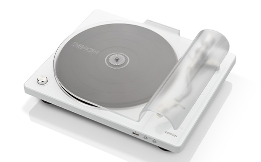 DENON MMカートリッジ対応フォノイコライザー搭載 本格マニュアル・レコードプレーヤー DP400WTEM ホワイト F24R-144