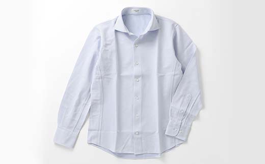 白河市の縫製工場が縫い上げる逸品！宇宙心地シャツ モクロディ ワイドカラー 【サックス】リラックスフィット【L】  F24R-003