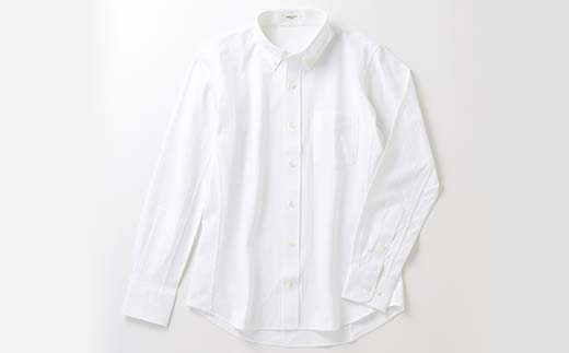 白河市の縫製工場が縫い上げる逸品！宇宙心地シャツ ヘリンボーンボタンダウンカラー 【ホワイト】レギュラーフィット【L】  F24R-016