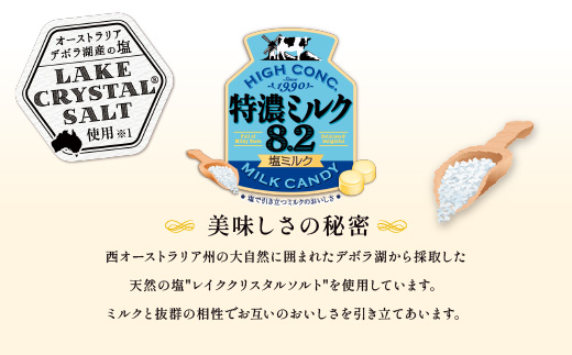UHA味覚糖 特濃ミルク8.2 2種セット（北海道産ミルク＆塩ミルク）合計6パック入り キャンディ お菓子 あめ アメ飴 菓子 食品  F24R-136