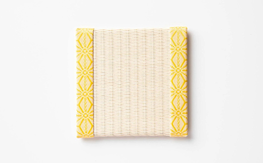 畳コースター 1枚 Sサイズ 麻の葉（黄色） 久保木畳店 TATAMIV