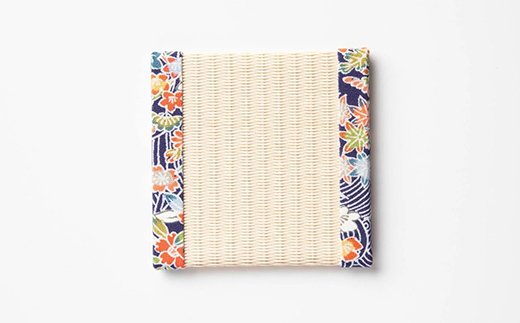 畳コースター 1枚 Sサイズ 加賀友禅（紺） 久保木畳店 TATAMIV