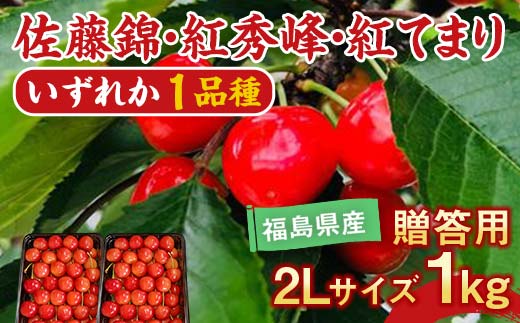 さくらんぼ 佐藤錦 紅秀峰 紅てまりのどれか1品種 1kg 2Lサイ