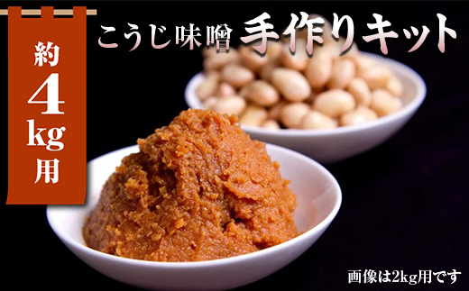 簡単みそ作り こうじ味噌手作りキット4kg 天然塩&国産大豆&