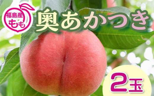 阿部農縁　福島の桃　奥あかつき2玉化粧箱入り　ギフト・