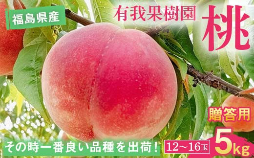 桃 ＜有我果樹園＞ 品種色々 ミックス 5kg 12～16玉 贈答用 F7X
