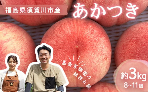 ＜先行受付＞ 嘉斎果樹園の桃「あかつき」約3kg（8～11個）