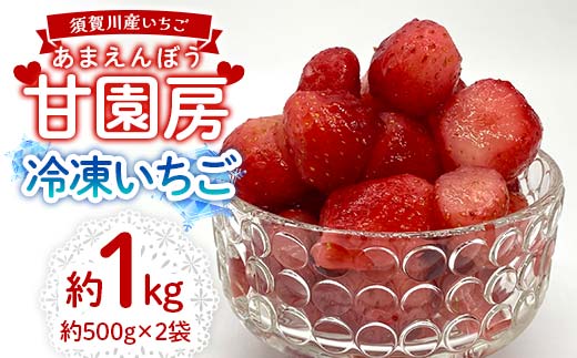 冷凍いちご「甘園房～あまえんぼう～」 約1kg(約500g×2袋) い