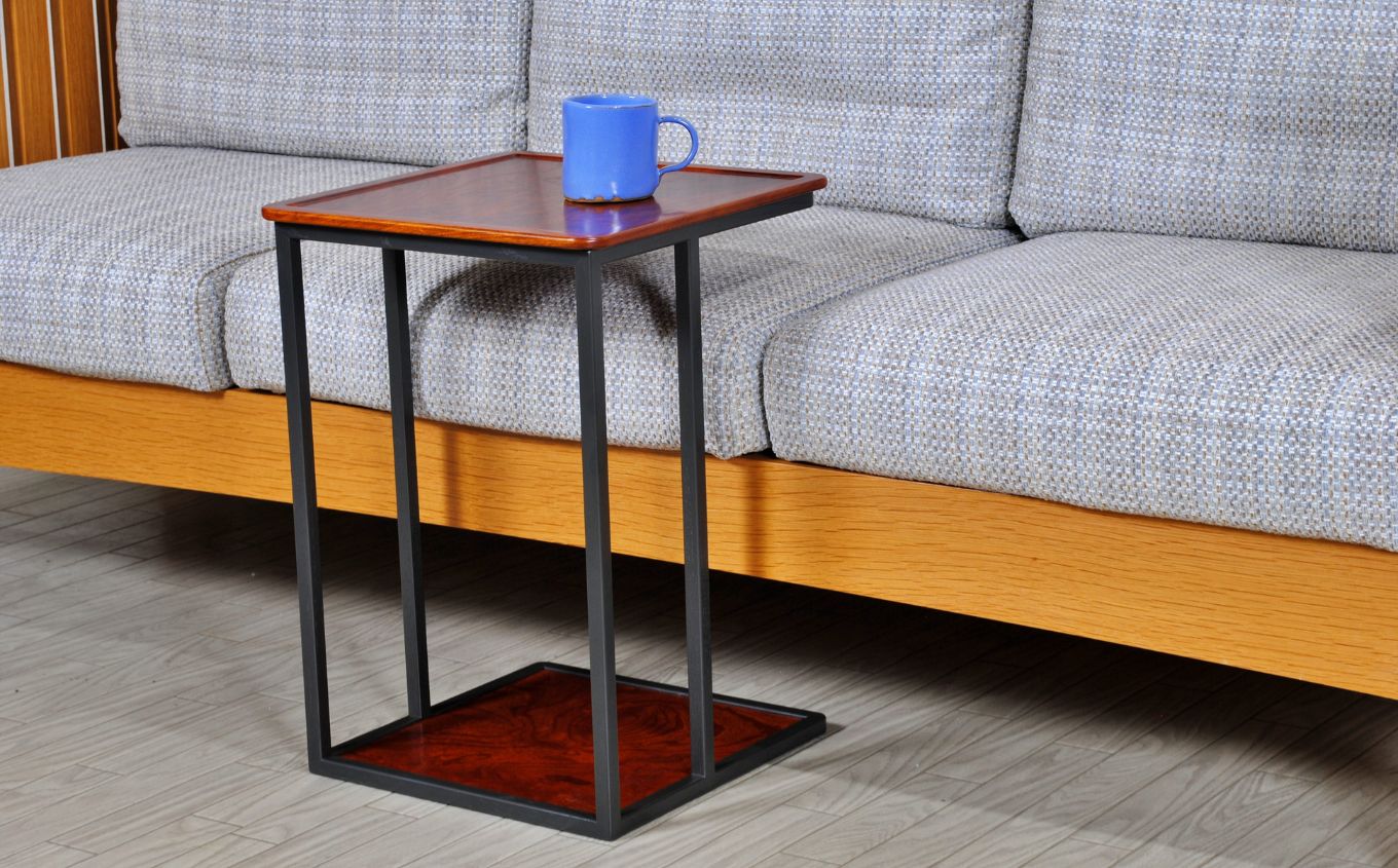 〈創業明治2 年、田中家具謹製〉けやきのサイドテーブル 2 段 #2【田中家具】