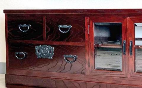 40民芸テレビボード 〈創業明治2年、田中家具謹製〉二本松伝統家具 【田中家具】