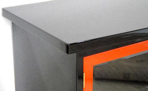 45朱塗リビングボード 朱と黒 UV漆 〈創業明治2年、田中家具謹製〉二本松伝統家具 【田中家具】