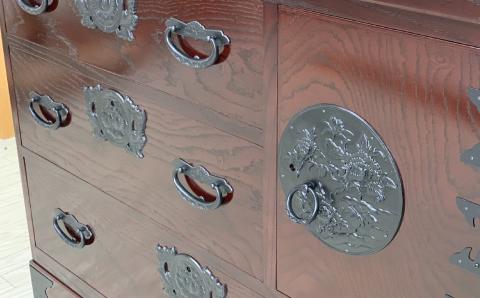 32民芸チェスト 上片開 〈創業明治2年、田中家具謹製〉二本松伝統家具 【田中家具】