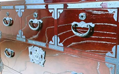 32民芸チェスト 二の三 〈創業明治2年、田中家具謹製〉二本松伝統家具 【田中家具】