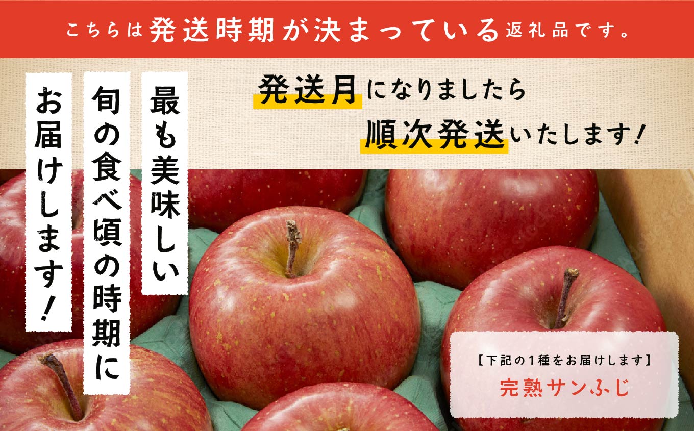 《2025年12月上旬以降発送》羽山りんご 完熟サンふじ 3kg【羽山果樹組合】
