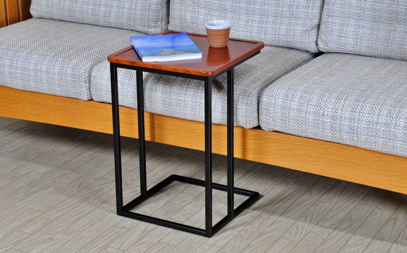 〈創業明治2年、田中家具謹製〉二本松伝統家具 けやきのサイドテーブル 1段 #2【田中家具】