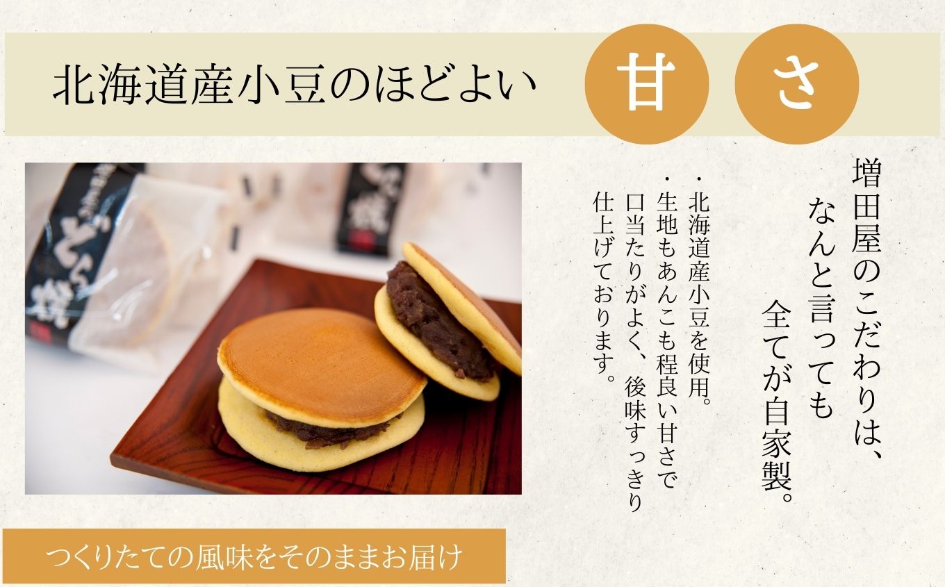 純生クリームどら焼き4個 粒あんたっぷりどら焼き4個セット【増田屋】