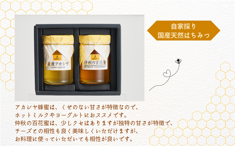 自家採り国産天然はちみつ 2本セット(220g×2)【株式会社渡辺養蜂場】