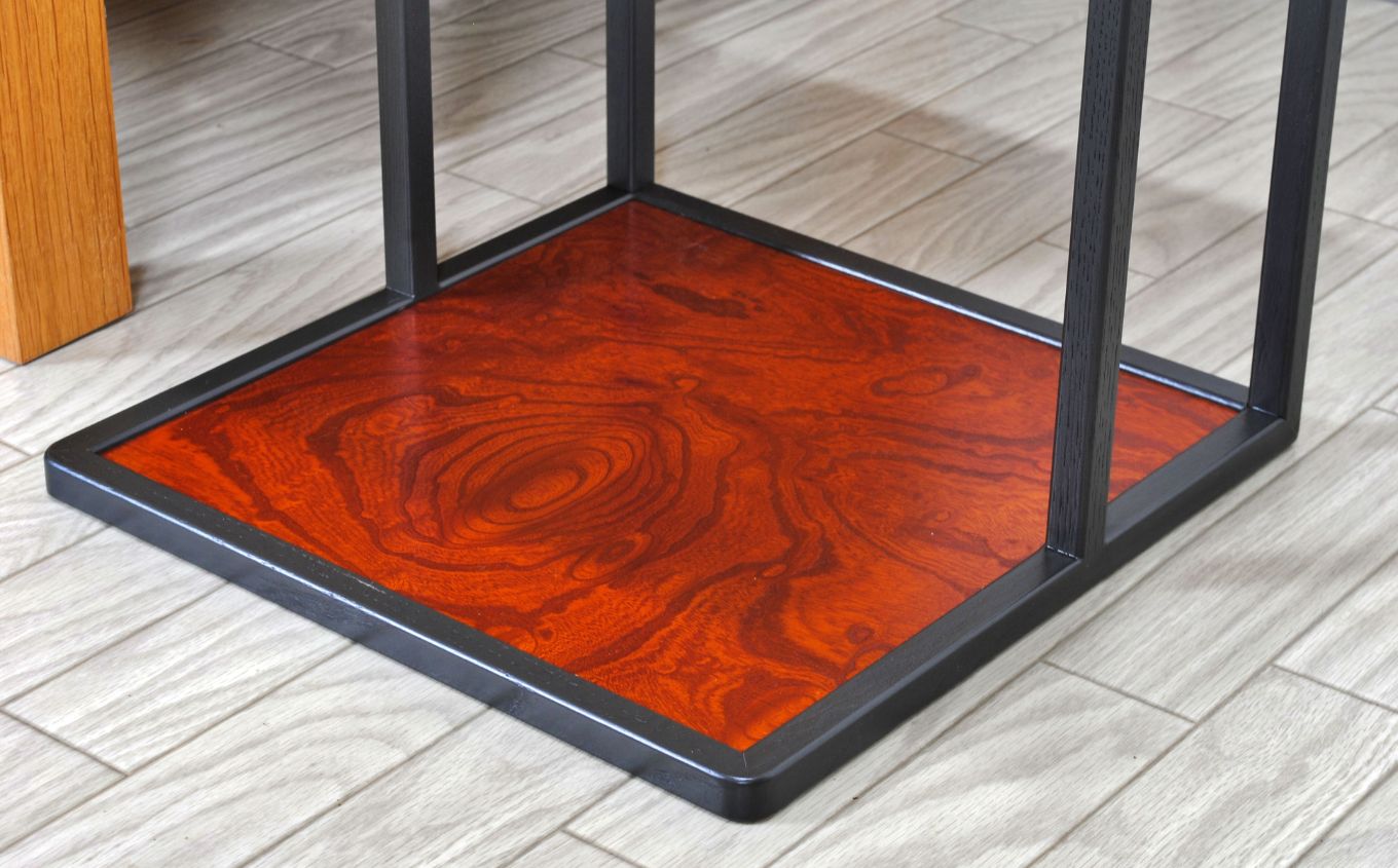 〈創業明治2 年、田中家具謹製〉けやきのサイドテーブル 2 段 #2【田中家具】