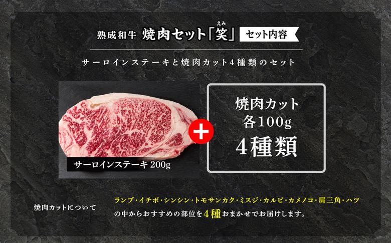 〈黒毛和牛〉熟成和牛　焼肉セット 笑 (えみ)【有限会社エム牧場】
