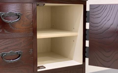 32民芸チェスト 上片開 〈創業明治2年、田中家具謹製〉二本松伝統家具 【田中家具】