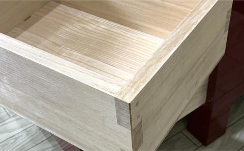 桐モダンチェスト 90巾三の三 古代朱 〈創業明治2年、田中家具謹製〉二本松伝統家具 【田中家具】