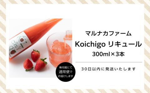 まるなかファーム×人気酒造　Koichigoリキュール 300ml×3本セット【まるなかファーム】