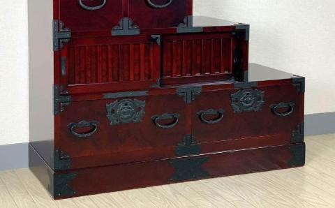 33民芸階段箪笥 左上がり 〈創業明治2年、田中家具謹製〉二本松伝統家具 【田中家具】