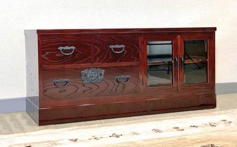 40民芸テレビボード 〈創業明治2年、田中家具謹製〉二本松伝統家具 【田中家具】
