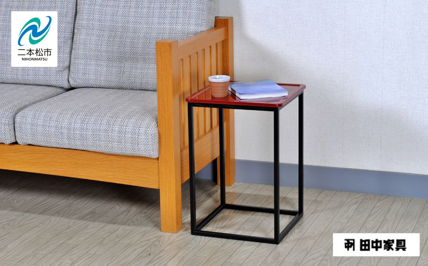 〈創業明治2年、田中家具謹製〉二本松伝統家具 レトロモダンサイドテーブル 1段 #1【田中家具】