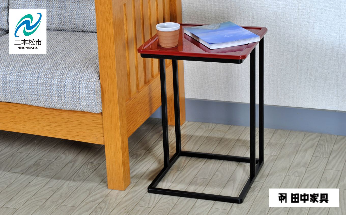 〈創業明治2年、田中家具謹製〉二本松伝統家具 レトロモダンサイドテーブル 1段 #2【田中家具】