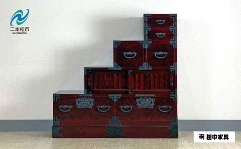 33民芸階段箪笥 右上がり 〈創業明治2年、田中家具謹製〉二本松伝統家具 【田中家具】