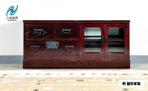 40民芸テレビボード 〈創業明治2年、田中家具謹製〉二本松伝統家具 【田中家具】