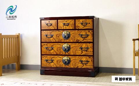 30伝統箪笥 三の三 〈創業明治2年、田中家具謹製〉二本松伝統家具 【田中家具】