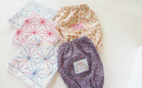 共同作業所ときわ 花ふきん (3枚)・アームカバー セット (長2枚1組・短2枚1組) 【思いやり型返礼品】 ガーデニング 炊事 福島県 田村市