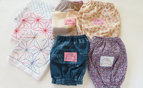 TB1-12 共同作業所ときわ 花ふきん(3枚)・アームカバーセット(長2枚1組×2、短2枚1組×2)【思いやり型返礼品】