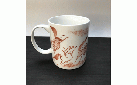 縁起物『左駒』マグカップ赤【0701201】