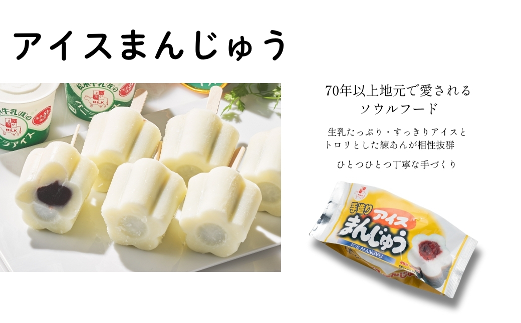 手造りアイスまんじゅう・松永牛乳(株)のバニラアイス各6個【1101801】
