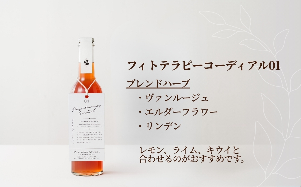 フィトテラピー コーディアル 01 285ml×1本 | ハーブ ヴァンルージュ エルダーフラワー リンデン やまさん 【133715-001-01】