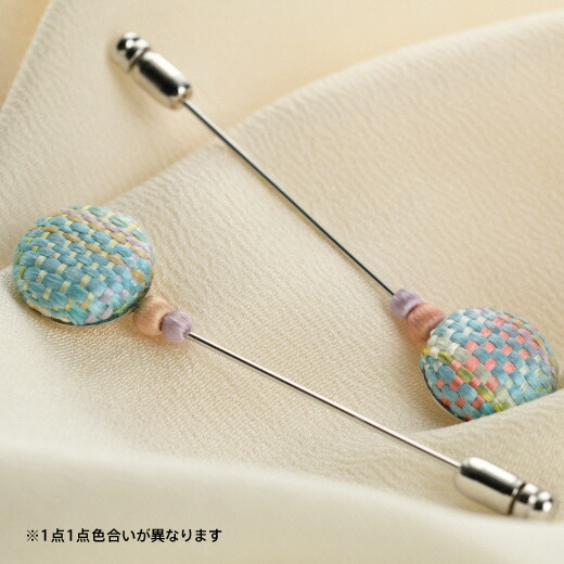 浮船の里・MIMORONEのハットピン　ブローチ シルク 絹【32001】