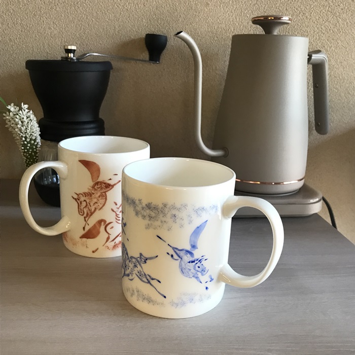 縁起物『左駒』マグカップペア【赤・青各１個】【0701401】