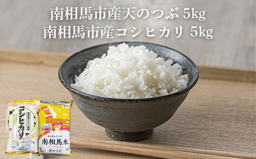 令和7年産 天のつぶ 5kg + コシヒカリ 5kg 白米 食べ比べセット | ふくしま未来農協 JA【2200201】