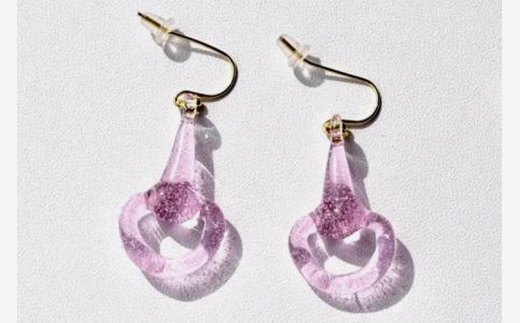 オリジナルアクセサリー ハーフビットピアス PINK(イヤリングに変更可)【3801001】