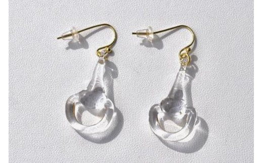 オリジナルアクセサリー ハーフビットピアス CLEAR(イヤリングに変更可)【3801201】