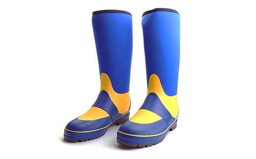 ウォームブーツHG ブルー×イエロー 24.0cm【5506001】