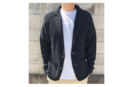【阿部ニット】《グレー》片あぜ編みサマーニットジャケット（美濃和紙使用）LLサイズ  メンズファッション メンズ 服 ファッション F20C-436