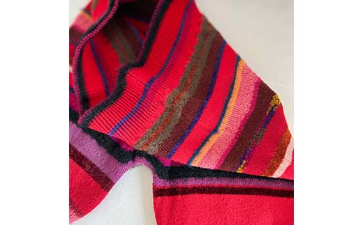 ichiri 彩りニットパンツ レッドピンク系 / ichiri knitted pants サイズフリー1枚 F21C-0076